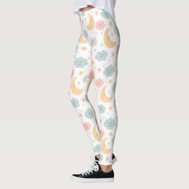 Cute Looking  in the Sky Pattern Leggings (Left)