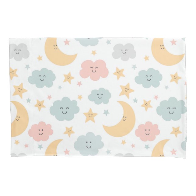 Cute Looking  in the Sky Pattern Pillowcase (Front-Left)