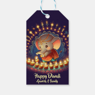 Cute Lord Ganesh Diwali Gift Tags