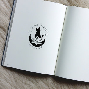Cute Lotus Moon Cat From the Library Of Rubber Stamp