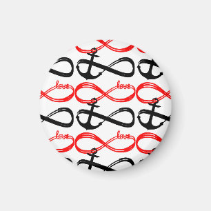 Cute Love and Anchor Infinity Symbols Magnet