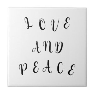 Cute Love And Peace Ceramic Tile