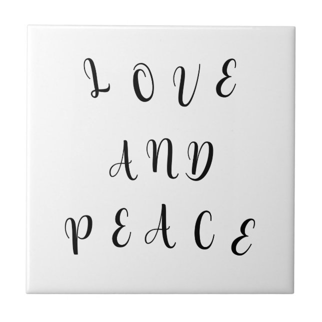 Cute Love And Peace Ceramic Tile (Front)
