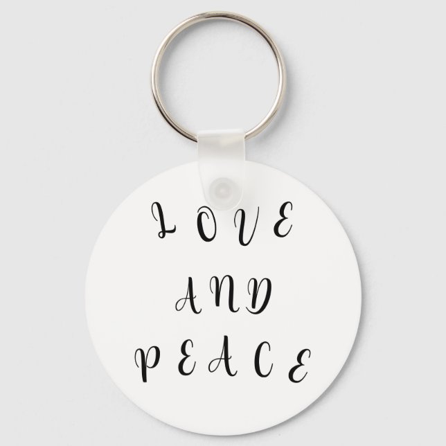 Cute Love And Peace Key Ring (Front)