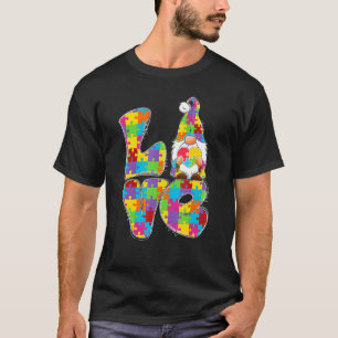 Cute Love Autism Awareness Month Fighter Gnome Asd T-Shirt