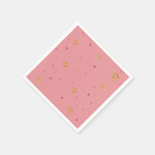 Cute LOVE & BAGELS     Salmon Rose Pink    Napkin