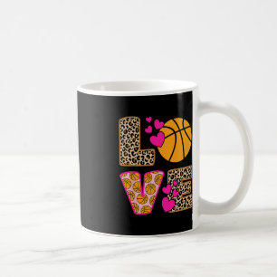 Cute Love Basketball Leopard Print Women Girls Bas Coffee Mug