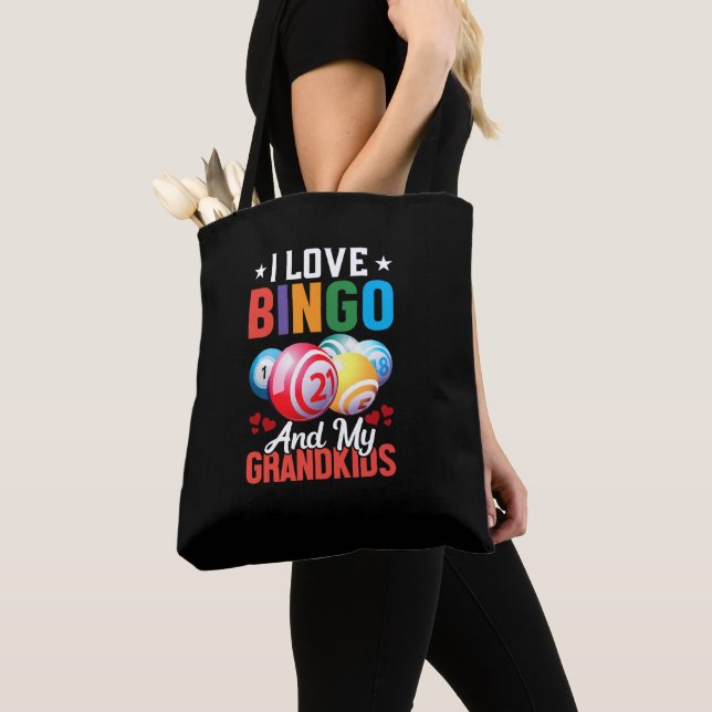 cute love Bingo Grandkids gambling word art Tote Bag (Close Up)