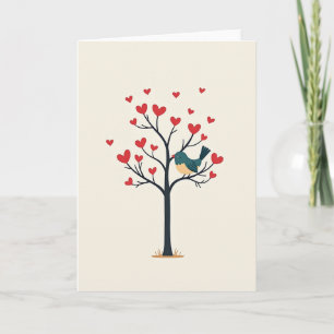 Cute Love Bird Tree Card