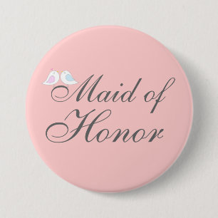 Cute love birds Maid of Honour 7.5 Cm Round Badge