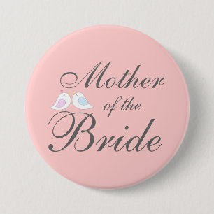Cute love birds Mother of the Bride 7.5 Cm Round Badge