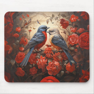 Cute Love Birds Mouse Pad