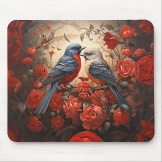 Cute Love Birds  Mouse Pad