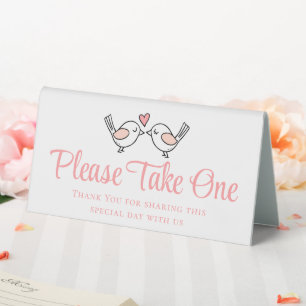 Cute Love Birds Pink Lovebirds Wedding Favours