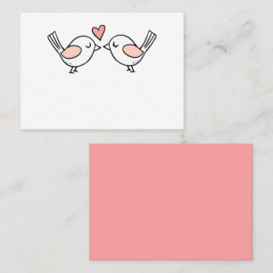 Cute Love Birds Pink White Lovebirds Wedding Plac Place Card