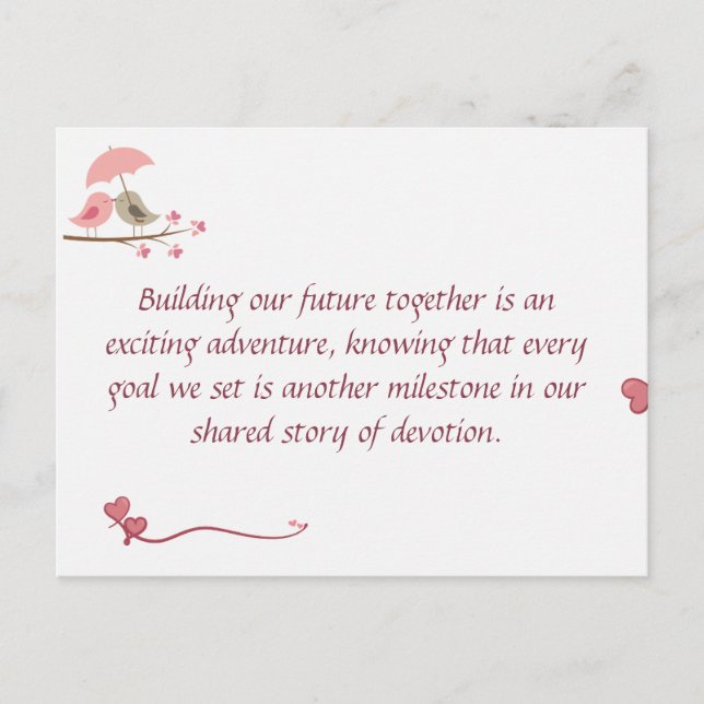 Cute Love Birds Postcard | Shared Future & Growth  (Front)