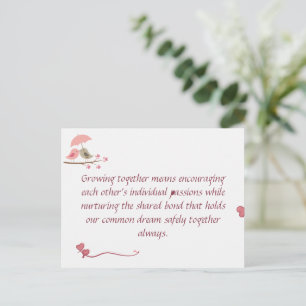 Cute Love Birds Postcard Shared Future & Growth