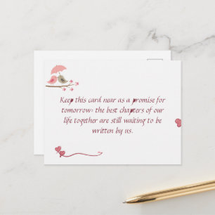 Cute Love Birds Postcard Shared Future & Growth