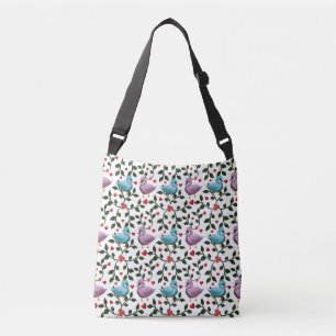 Cute Love Birds Seamless Pattern Romantic Crossbody Bag