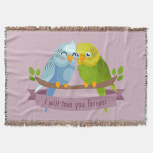 Cute Love Birds throw blanket