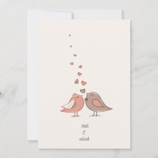cute love birds wedding invitation cards