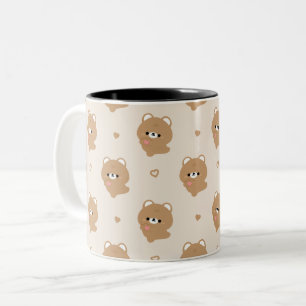 Cute Love Brown Bear Two-Tone Coffee Mug