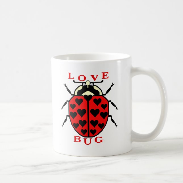 Cute Love Bug Valentine's Ladybug Coffee Mug (Right)