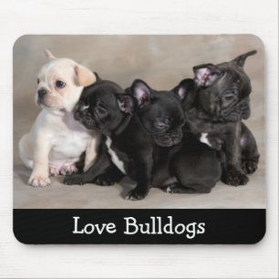 Cute Love Bulldog Puppy Dogs  Mousepad