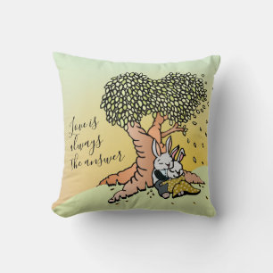 Cute Love Bunnies Quote about Love Cushion
