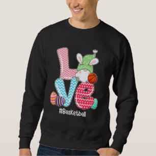 Cute Love Bunny Gnome Basketball Eggs Hunting East Sweatshirt