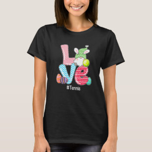 Cute LOVE Bunny Gnome Tennis Eggs Hunting Easter D T-Shirt