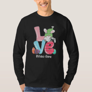 Cute LOVE Bunny Gnome Video Game Eggs Hunting East T-Shirt