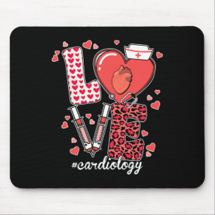 Cute Love Cardiology Valentine Cardiac Nurse Cvicu Mouse Pad