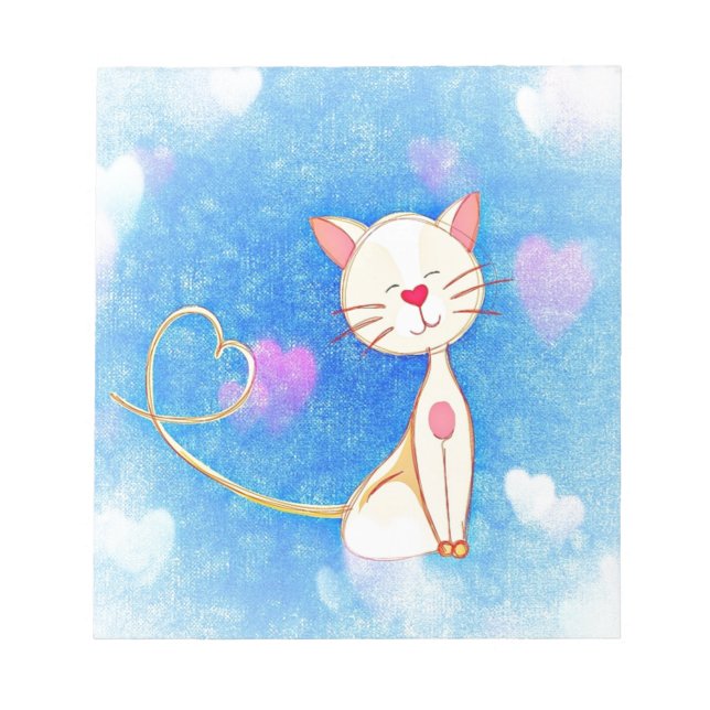 Cute Love Cat Notepad (Front)
