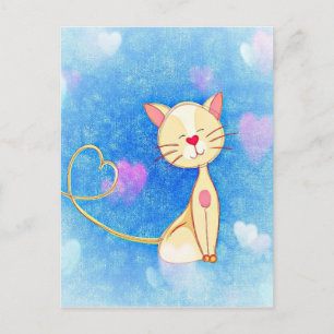 Cute Love Cat Postcard