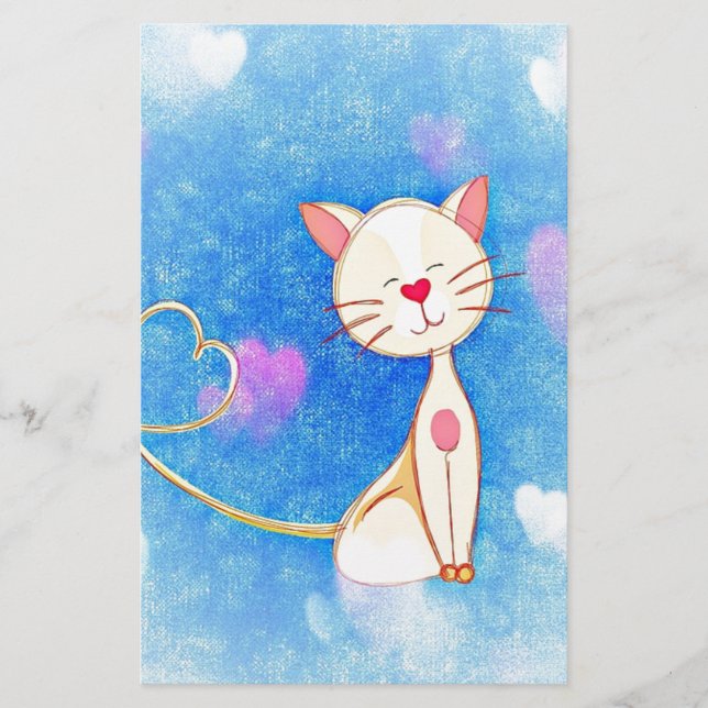 Cute Love Cat Stationery (Front)