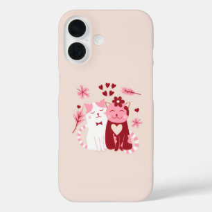 Cute Love Cats Phone Case – Romantic Cat Couple 