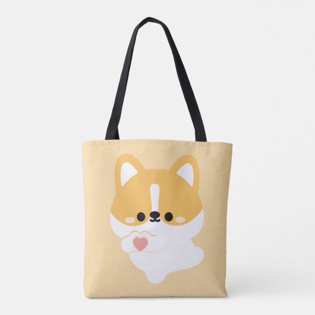 Cute Love Corgi Tote Bag (Back)
