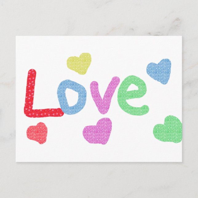 Cute Love Design with Hearts Postcard (Front)