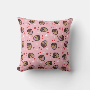 Cute Love Dog Pink Red Cushion