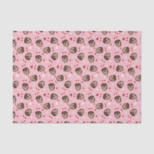 Cute Love Dog Pink Red Tissue Paper