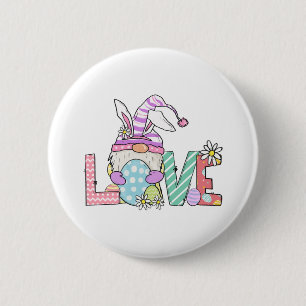 Cute Love Easter Bunny Gnome Easter Gift 6 Cm Round Badge