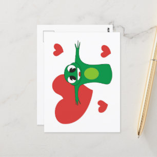 Cute love frog postcard