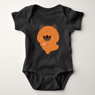 Cute Love German Shepherd Puppy Baby Bodysuit