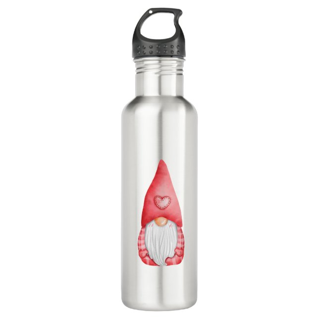 Cute Love Gnomes Valentines Holiday    710 Ml Water Bottle (Front)