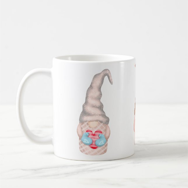 Cute Love Gnomes Valentines Holiday  Coffee Mug (Left)