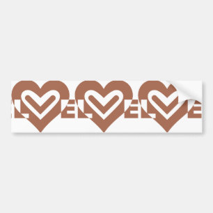 Cute Love Graphic Chocolate Brown Bumper Sticker
