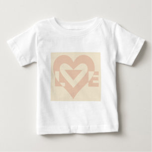 Cute Love Graphic, Cream Beige Baby T-Shirt