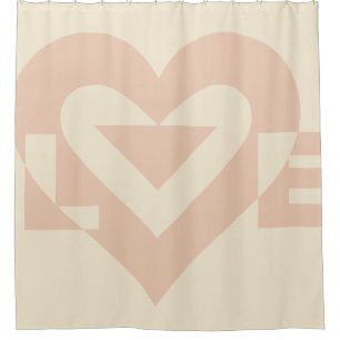 Cute Love Graphic, Cream Beige Shower Curtain