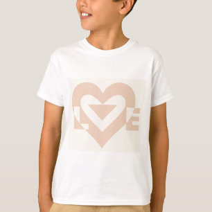Cute Love Graphic, Cream Beige T-Shirt